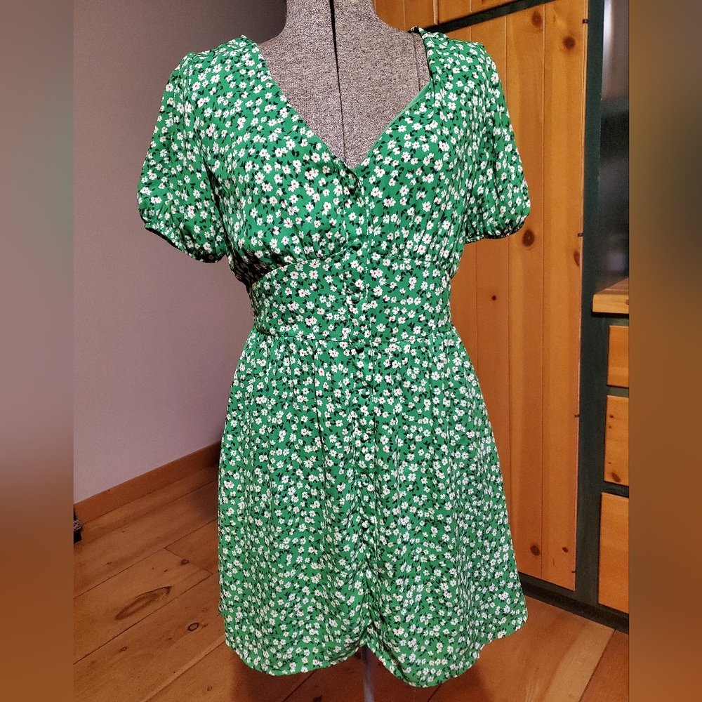 Sienna sky green floral spring dress